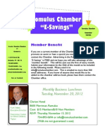 Greater Romulus Chamber of Commerce November 2012 E-Savings