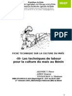 FICHE TECHNIQUE SUR CULTURE DU MAÎS Techniques de Labour Du Maïs Au Bénin