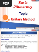 Basic Numeracy Unitary Method