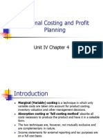 Marginal and Profit Planning - Unit IV CH 4