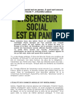 L'ascenseur Social Est en Panne. À Quoi Sert L'école