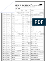 The Professor's Academy: Date Sheet For Test Session of 10 Class