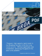 Urgent Need For Broadway Subway - City of Vancouver Staff Presentation