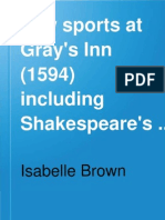 Law Sports at Gray's Inn 1594 (1594) Including Those by Shakespeare