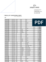 Jaquet Droz - Pricelist