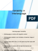 Variability in Inter Language