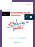 Sectoral Changes in GDP Contributions and Changes in Occupational Structure in Context of INDIA