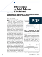 Design of Rectangular Microstrip Patch Antennas For The 2.4 GHZ Band