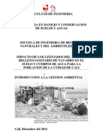 Impacto de Los Lixiviados Del Antiguo Relleno Sanitario de Navarro en El Suelo y Cuerpos de Agua para Los Habitantes de La Cuidad de Cali