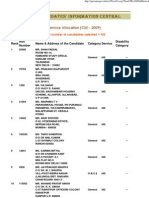 CSE 2009 Candidates' Information Central