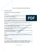 Reglamento General de La Ley de Regimen Del Sector Electrico