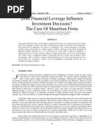 Does Financial Leverage Influence Investment Decisions