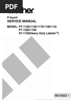 Brother PT-1100, 1130, 1170, 1180, 11q, 1160, 1250, St1150 Service Manual