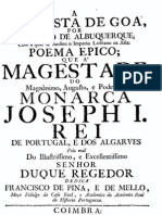 A Conquista de Goa Por Afonso de Albuquerque, Poema Épico Por Francisco de Pina