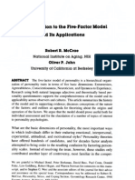 An Introduction To The Five-Factor Model and Its Applications