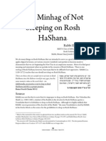 The Minhag of Not Sleeping On Rosh Hashana: Rabbi Ezra Schwartz