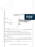 Sample Points and Authorities in Support of Application For A Right To Attach Order