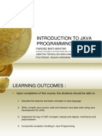 Introduction To Java Programming: Fairose Binti Mohtar