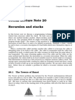 CS1Ah Lecture Note 20 Recursion and Stacks: 20.1 The Towers of Hanoi