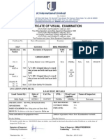 International Limited: Certificate of Visual Examination