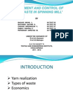 Assessment and Control of Hard Waste in Spinning Mill'