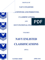 Navpers 18068F U.S. Navy Enlisted Classification Manual April 2012