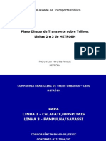 Plano Diretor de Transporte Sobre Trilhos Das Linhas 2 e 3 Do Metrô de Belo Horizonte