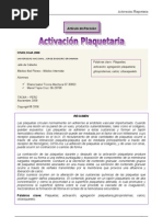 Activacion PLaquetaria