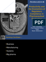 Productivity and The Economics of Regulatory Compliance in Pharmaceutical Production