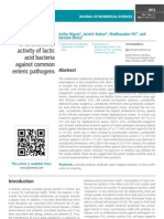 In-Vitro Screening of Antibacterial Activity of Lactic Acid Bacteria Against Common Enteric Pathogens