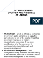 Credit Management Overview and Principles of Lending