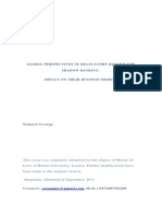 Global Perspectives of Regulatory Reform For Shadow Banking: Impact On Their Business Models