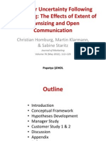 Customer Uncertainty Following Downsizing: The Effects of Extent of Downsizing and Open Communication