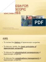 Anaesthesia For Laparoscopic SX