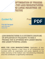 Seminar On Optimisation of Process Parameters For Lean Manufacturing in Medium and Large Industries - An Indian Perspective