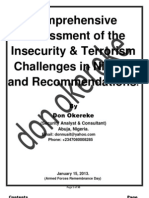 Comprehensive Assessment of The Insecurity & Terrorism Challenges in Nigeria and Recommendations