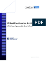 10 Best Practices For Archiving: A White Paper, Sponsored by Quest Software