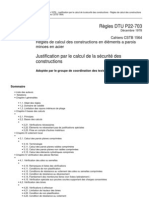 Règles DTU P22-703: Règles de Calcul Des Constructions en Éléments A Parois Minces en Acier