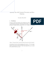 Spinning Top With Constant Precession and Zero Nutation