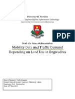 Draft of A Research Proposal On Mobility Data and Traffic Demand in The Town of Ongwediva