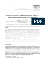 Field Measurement and Experimental Study of Wind Speed Profile During Thunderstorms