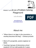 Math Circle As A Problem Solving Playground: Julia Brodsky