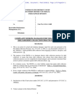 Complaint Seeking Damages For Violation of The Fair Debt Collection Practices Act Lary V Receivables Performance Management FDCPA 20816 44th Ave W Lynnwood WA