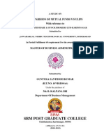 SRM Post Graduate College: Comparision of Mutual Funds V/S Ulips With Reference To