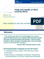 Institutional Design and Liquidity at Stock Exchanges Around The World