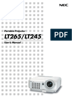 NEC LT265 Projector Manual