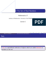 Sets and The Set of Real Numbers: Mathematics 17