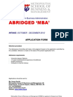 Abridged MBA Form