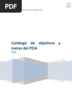 Catálogo de Objetivos y Metas Del POA