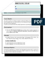 Curriculum - Vitae: Mohammed Tausif